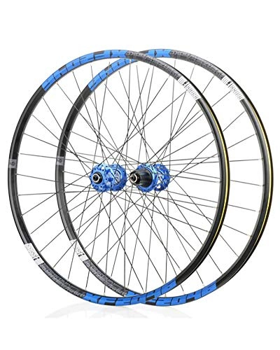 Ruote per Mountain Bike : WXX Set Ruote Bici A Doppia Parete, per Ruote da Mountain Bike da 26 / 27, 5 / 29 Pollici A Sgancio Rapido con Freno A Disco 8 9 10 11 velocità, Blu, 26 inch