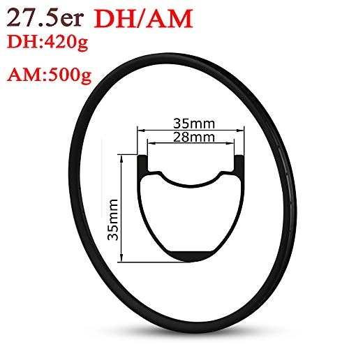 Ruote per Mountain Bike : Yuanan 650b Carbon Rim tubeless Ready 35 mm Larghezza 35 mm profondità per 27.5er Mountain Bike MTB XC AM Wheelset