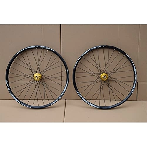 Ruote per Mountain Bike : YUDIZWS 26 / 27.5 / 29 Pollici Mountain Bike Wheelset Lightweight Disc Brake 32 Fori Accessorio per Bicicletta Rilascio Rapido Ruote per 8 / 9 / 10 / 11 di velocità (Color : Gold, Size : 29inch)