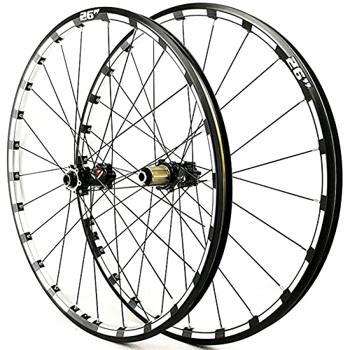 Ruote per Mountain Bike : YUDIZWS Ruote per Bicicletta da 26 / 27.5 Pollici Thru-axle Freno A Disco Cerchi Bici Mountain Rotella 24 Fori Compatibili con 7-12 velocità (Color : C, Size : 27.5inch)