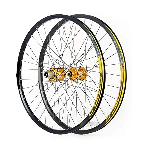 Ruote per Mountain Bike : Yunbo-BKW Ruota per Mountain Bike, Ruote da 26"Wheelset Mountain Bike Disc MTB (Colore : Oro)