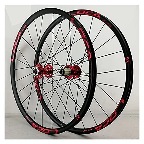 Ruote per Mountain Bike : ZCXBHD 26 / 27.5 / 29" Mountain Bike Wheelsets Cerchio in lega di alluminio Assi a sgancio rapido Freno a disco Mountain Ciclismo Ruote Misura per 8 9 10 11 12 Velocità (Colore: Rosso, Dimensioni: 29")