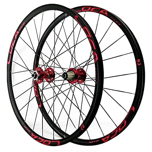 Ruote per Mountain Bike : ZCXBHD Mountain Bike MTB Wheelset 26 / 27.5 / 29 Pollici Alloy Hub Disc Brew Bicycle Bicycle Front & Rear Wheel Light-Light Rims 8 9 10 11 12 velocità 24 Fori (Color : Red, Size : 27.5in)