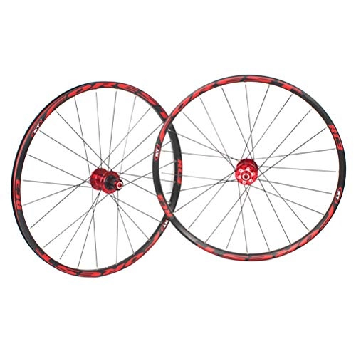 Ruote per Mountain Bike : ZNND 26 27, 5 Pollici Set di Ruote per Mountain Bike Bici MTB Cerchio in Lega Doppia Parete Primi 2 Posteriori 5 Palin Rilascio Rapido Freno Disco 8-11 V (Color : Red, Size : 27.5in)