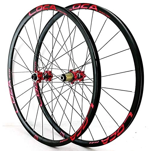 Ruote per Mountain Bike : Zyy 26 / 27.5 / 29 "ruote ibride mountain bike ruote MTB Rim freno a disco anteriore e posteriore ruota passante 8 / 9 / 10 / 11 / 12 velocità 24H (colore: rosso, dimensioni: 27.5 cm)