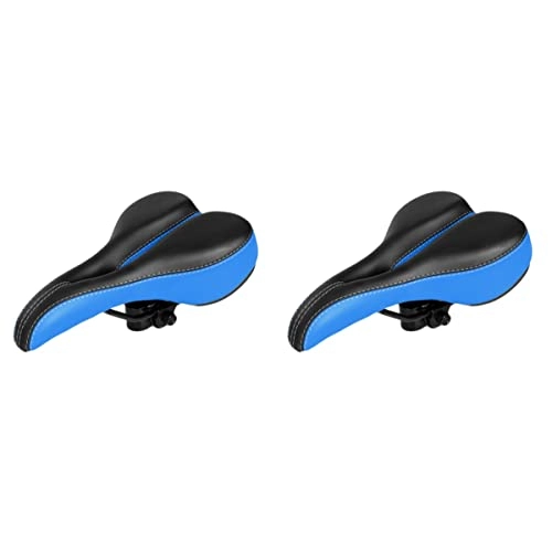 Seggiolini per mountain bike : ABOOFAN 2 pz Sella Hollow Design Pelle Traspirante per Bici Blu