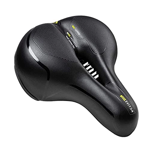 Seggiolini per mountain bike : Bike Saddle Bicycle Seat Wide Cushion Dual Ammortizzatore Assorbimento Impermeabile Memory Foam Per Le Donne Uomini Giallo