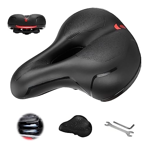 Seggiolini per mountain bike : Bike Seat Bicycle Saddle, Wide Bike Saddle for Men & Women with Rain Cover and Wrench, Waterproof Bicycle Seat Comfortable Soft Cushion for Road Bike, Cruiser, Mountain Bike, City Bikes