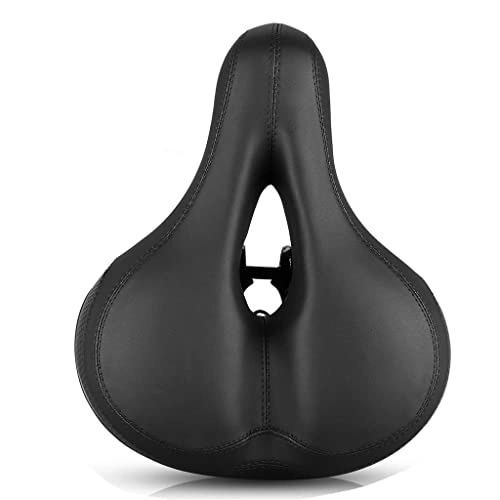 Seggiolini per mountain bike : COUYY Impermeabile Dual-Spring Bike Seat Soft Extra Comfort Foam Wide Bike Saddle Pad Unisex per Mountain Bike Bike, Nero