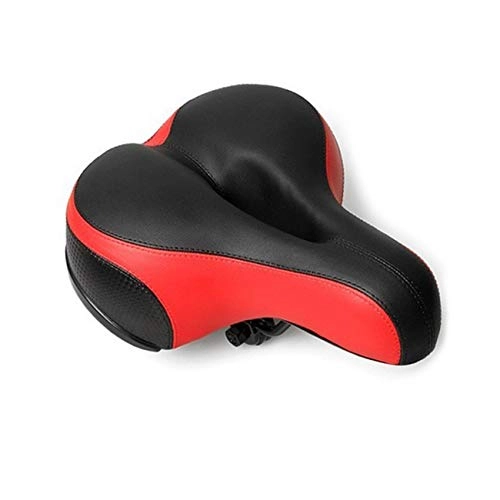 Seggiolini per mountain bike : Cuscino da sella per biciclette da ciclismo morbido Cuscino da gel per silicone morbido traspirante Cuscino da bici per MTB in silicone con adesivi riflettenti (rosso)