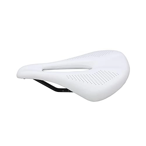 Seggiolini per mountain bike : ENTHUSRI Outdoor MTB Road Bicycle Hollow Road Bike Sella Bike Cuscino Sedile in Fibra di Carbonio 143mm(Bianco)