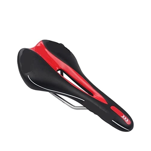 Seggiolini per mountain bike : Fit for Bicicletta Sella MTB Bici da Strada Ciclismo Sella Antiscivolo in Silicone Sedile Cuscino in Gel di silice Sedile Anteriore in Pelle Tappetino (Color : Red)