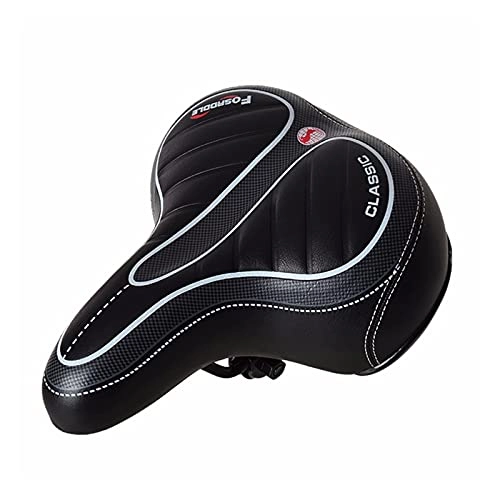 Seggiolini per mountain bike : Getno Sella della Bici Confortevole Grande Big Bum By Bike Gel Cruiser Extra Sportive Soft Pad Sella Big Bike Saddle Mountain Bike Sella (Color : Black)