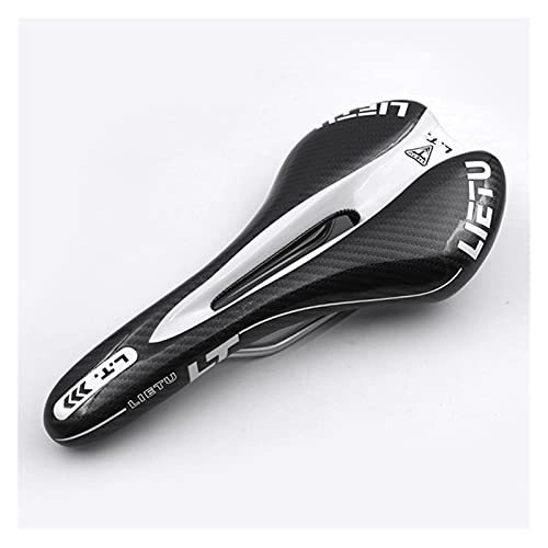 Seggiolini per mountain bike : Getno Sella della Bici Cuscino da Strada in Fibra di Mountain Bike per Biciclette (Color : Black White)