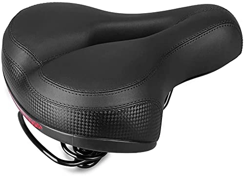 Seggiolini per mountain bike : JJJ GCX- Sella della Bici Big Bicycle Seat con Cuscino Morbido Adatto per Biciclette della Città Stradale, Mountain Bike e Rotazione Indoor Bici Robusto (Color : Black)