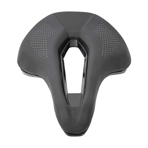 Seggiolini per mountain bike : JTLB Hollow Cushi 24 × 15 × 5 Pu Black Road Mountain Bike Sedile Imbottito Morbido per Sella da Ciclismo