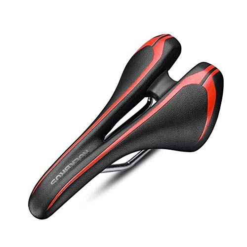 Seggiolini per mountain bike : Kaiyitong Cuscino Sedile for Bicicletta, Sella for Sella for Mountain Bike da Strada, Sedile for Bicicletta Traspirante Vuoto in Pelle PU (Color : Black Red, Size : 27.5 * 13.5cm)