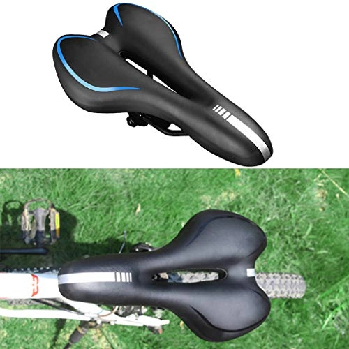 Seggiolini per mountain bike : KOUJING MTB Ammortizzante Hollow Bicicletta Sella Gel Pelle Sedile Accessori Bicicletta