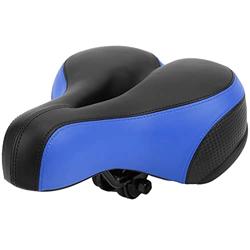 Seggiolini per mountain bike : LATINDAY seggiolino per Bici Sella per Mountain Bike Comoda Pelle in Microfibra intagliata a Molla Sella per Bici Sedile per Bici da Donna o da Uomo(Nero Blu)