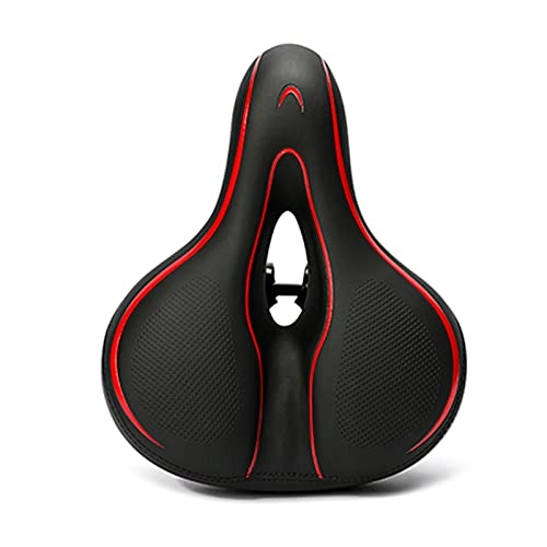 Seggiolini per mountain bike : LHSJYG Sellini per Mountain Bike, Sella Bici MTB Bicycle Saddle Hollow Mountain Bike Holder Bicycle Seat Bicycle Cushion Attrezzature da Equitazione (Color : Black Red, Size : 24 * 18 * 10cm)