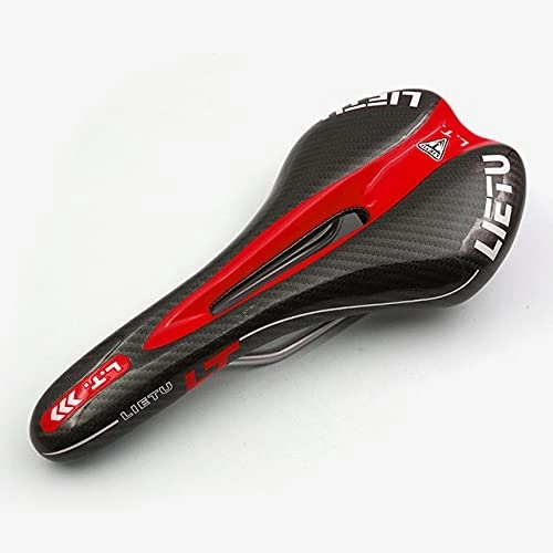 Seggiolini per mountain bike : LITOSM Sella Bici, Sella per Bicicletta Cuscino da Strada in Fibra di Mountain Bike per Biciclette Cuscino per Mountain Bike (Color : Black Red)