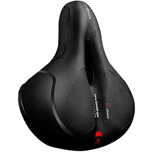 Seggiolini per mountain bike : LSWL Sellino della Bicicletta Big Butt Gambe di Sella della Bicicletta della Bici di Montagna della sede della Bicicletta Accessori Ammortizzatore Primavera Saddle (Color : Black)