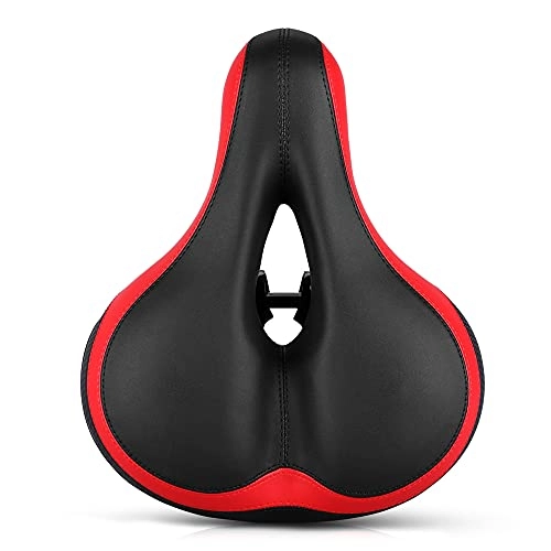 Seggiolini per mountain bike : LXCDSC New Mountain Bicycle Saddle Big Butt Road Bike Seat with Light Comfort Soft Ammortizzatore Ammortizzatore Traspirante Cycling Bicycle Seat, Black Red