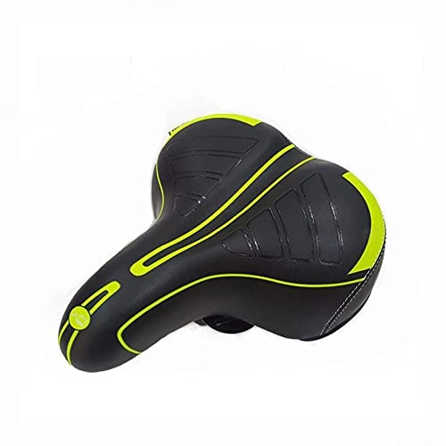 Seggiolini per mountain bike : LXCDSC Sedile da Sella per Biciclette PU in Pelle PUL Bicycle Saddle Sad Cushion MTB Bike Sdraiata Sella Confortevole Bike Seat Antiurto Antiurto, Verde