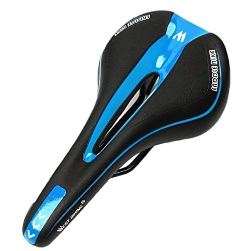 Seggiolini per mountain bike : Seggiolino per bicicletta in Silicone Sedile per bicicletta Hollow Mountain MTB Strada Sella Cuscino sedile bicicletta Accessori Contatore Bicicletta Ago (Blue, One Size)