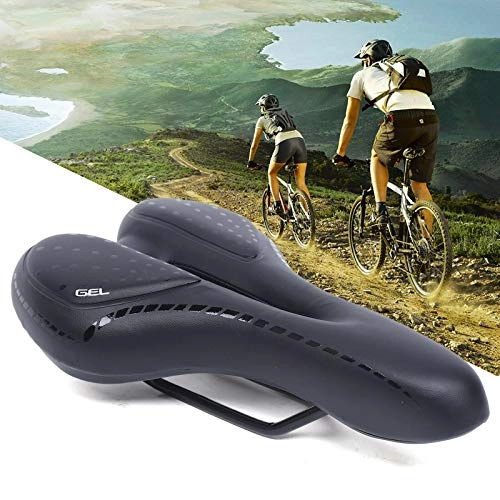 Seggiolini per mountain bike : Sella da bicicletta, in pelle PU, impermeabile, per mountain bike, colore nero, ventilazione, per uomo e donna, mountain bike