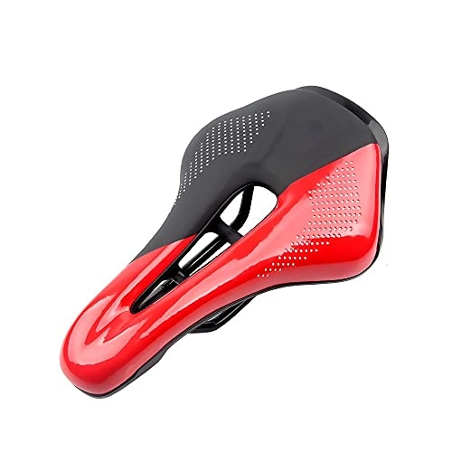 Seggiolini per mountain bike : Sella della bici Cuscino della mountain bike della sella della bicicletta per gli uomini Skid-Proof Soft PU in pelle PU MTB Cycling Selle Selle Sedili per bici da strada .Sedile bici ( Color : Red )