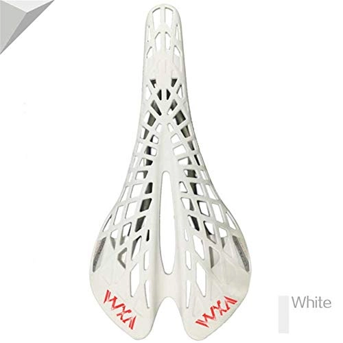 Seggiolini per mountain bike : Sella della Bicicletta della Bici della Strada della Bici di Montagna Traspirante Spider ergonomico Hollow Anteriore Saddle Parti di Biciclette (Color : White)