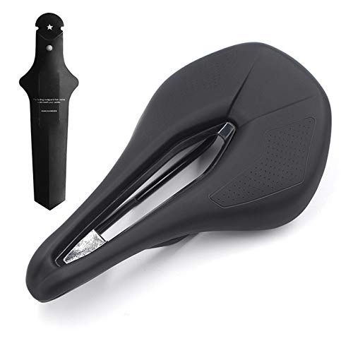 Seggiolini per mountain bike : Sella MTB, Sella Bici da Corsa Sella per Biciclette MTB Bike Bike Racing Saddles Sedile Ampia Parti di Cuscino del Sedile Morbido Traspirante (Color : Black fenders)