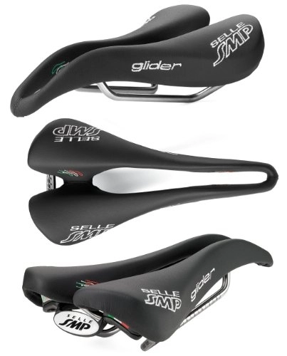 Seggiolini per mountain bike : Selle SMP Glider, Sella per Bicicletta Uomo, Nero, 266x136 mm