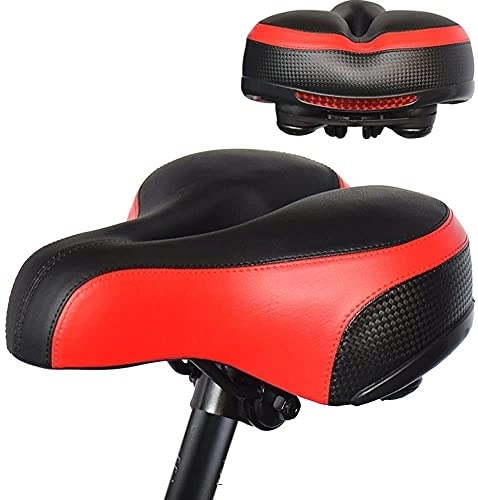 Seggiolini per mountain bike : WJJ Sella for Biciclette Ammortizzatore, Sella della Bici da Strada dell'autoadesivo Riflettente. (Color : Red)