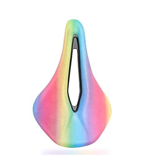 Seggiolini per mountain bike : WZLYHD Sella Bici MTB Bike Colorful Saddle Bike Bike Saddle PU Traspirante Soft Racing Seat Cushion Rainbow Cycling Mat Saddle Bicycle Parts (Color : B Model)