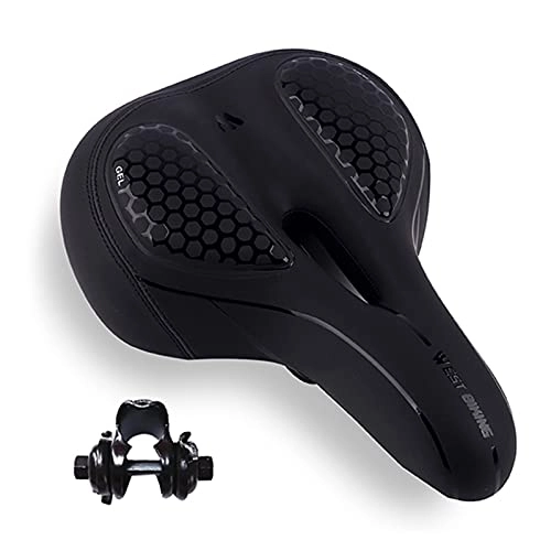 Seggiolini per mountain bike : yanyan Sedile da Sella Bike MTB con Ritaglio fanale Posteriore in Bicicletta Addomestica Ampio Comodo Bici Bicicletta Saddles Gel Hollow Bicycle Saddle (Color : Black)