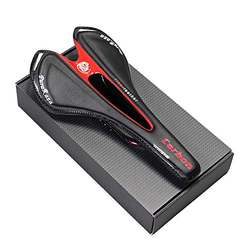 Seggiolini per mountain bike : YCXYC Sella Bici, Sellino da Bicicletta, Fibra di Carbonio Selle, Bici da Strada E Mountain Bike Selle Ultra-Leggero Bicicletta Accessori Ciclismo Superficie in Pelle, Rosso