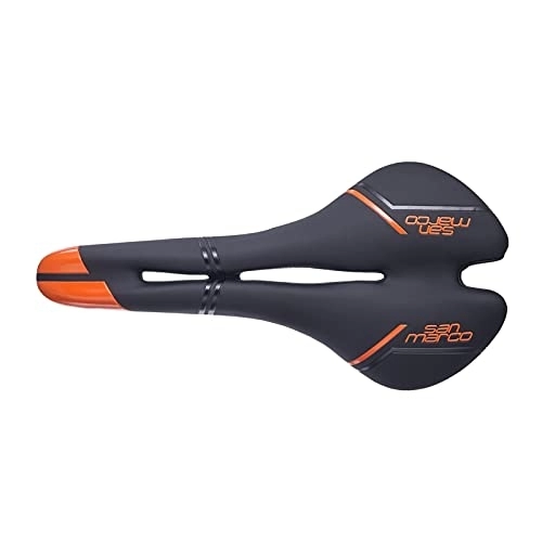 Seggiolini per mountain bike : YINHAO Selle MTB Bicycle Saddle Sedile Sella Bike Sella Comfort Racing Wide Saddle Uomo MTB Mountain Bike Cycling Seat Italia Bike Parts (Color : Black Orange)