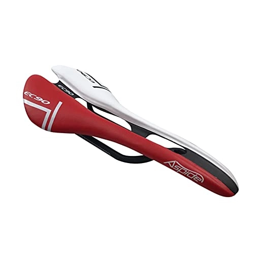 Seggiolini per mountain bike : YINHUI 2020 Nuovo Carbon Road Bicycle Saddle Hollow Full Carbon Mountain Bike Saddle Bicycle Parts Accessori per Biciclette (Color : White Red)