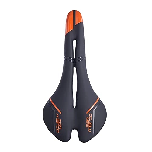 Seggiolini per mountain bike : yongyundi Sedile Bici Ampia MTB Bicycle Saddle Silicone SkidSoaproof Saddle Saddle Bike Bike Saddle Sedili da Bicicletta Cavo in Pelle PU Morbida (Color : Black Orange)