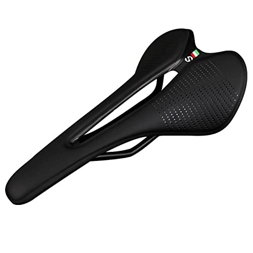 Seggiolini per mountain bike : YouLpoet Sella per Bici Selle per Mountain Bike Ergonomia Design Traspirante Hollow Sedile per Bicicletta Confortevole Bow Steel, Nero