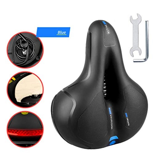 Seggiolini per mountain bike : YUONG Sella per Bicicletta Sella per Bici in Memory Foam a Rimbalzo Alto Cuscino Sella Ampia e Morbida per Bici Antiurto Design Sella Bici Grande Confort Extra MTB Bici Ergonomica, Blu