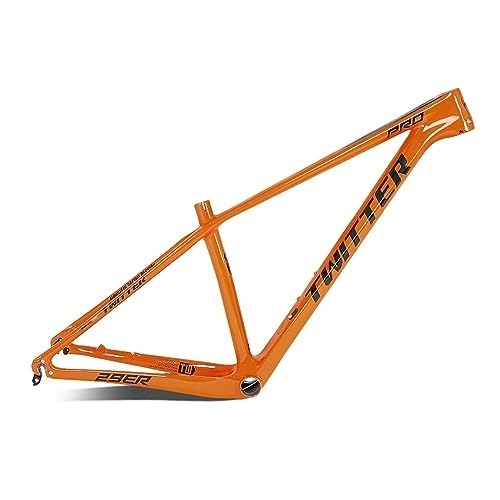 Cadres de vélo de montagnes : Cadres VTT en Fiber de carbone cadre de cyclisme de montagne 27.5 ″ / 29 ″ cadre de vélo de routage de câble entièrement interne cadre de vélo de cross-country XC ( Color : Orange , Size : 19x29inch )