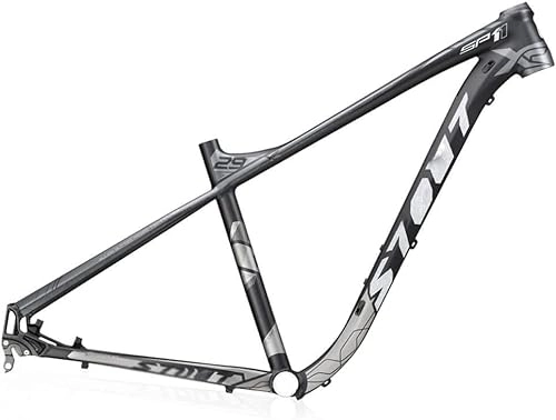 Cadres de vélo de montagnes : InLiMa 29er Frame XC Hardtail VTT Cadre 17 '' Alliage d'aluminium Frein à Disque Cadre Rigide 135mm QR 12 * 142mm Thru Axe Interchangeable (Color : Black, Size : 29 * 17'')