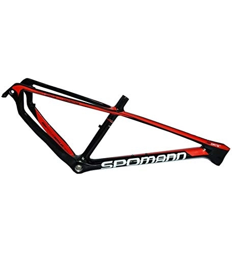 Cadres de vélo de montagnes : LJHBC Cadres pour Vélo Fibre de Carbone T800 VTT Cadre de vélo de Montagne 27, 5ER, Compatible 142x12mm et 135x10mm (Color : Red, Size : 27erx17in)