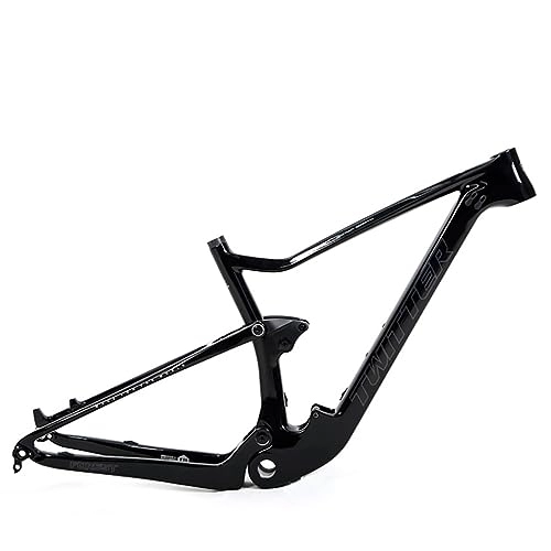 Cadres de vélo de montagnes : TANGIST Cadre Vélo Softtail en Fiber De Carbone XC / AM / VTT Cadres Vélo De Montagne Cadre De Câblage Interne Axe Traversant 148mm BSA73 (Color : Black B, Size : 15x29inch)