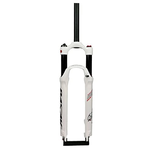 Fourches VTT : 26 27, 5 29 Pouces VTT Air Fourche 100mm Voyage VTT Suspension Fourche Amortissement Ajuster 1-1 / 8" Droit Vélo Avant Fourche Verrouillage Manuel 9mm (Color : White, Size : 27.5'')