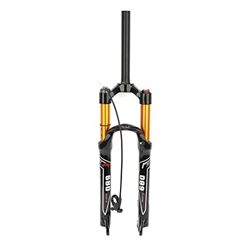 Fourches VTT : 26 27.5 29 VTT Fourche 100mm Voyage Vélo Suspension Fourche 28.6mm Pivot Droit Air Fourche Frein À Disque Vélo Fourche Avant Verrouillage À Distance QR 9mm ( Color : Black Gold , Size : 27.5inch )