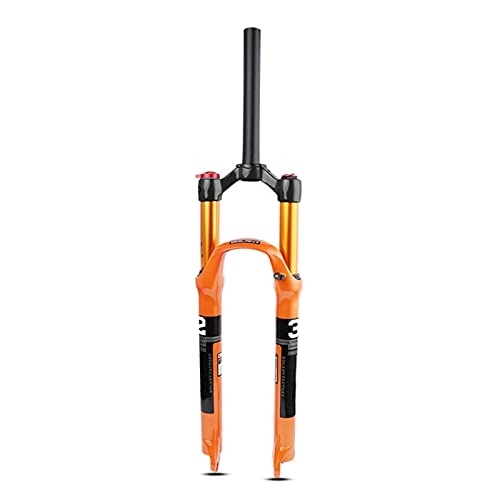 Fourches VTT : Amortisseur de vélo Fourche à air, 26 / 27.5 / 29 Pouces Fourche Avant en Alliage de magnésium Tube Droit QR 9mm Course 120mm pour VTT BIKEe, Orange